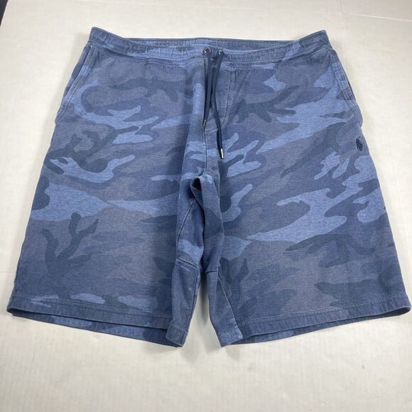 POLO RALPH LAUREN Performance Sweat Shorts Blue Camo Drawstring Lounge XL - Picture 1 of 11